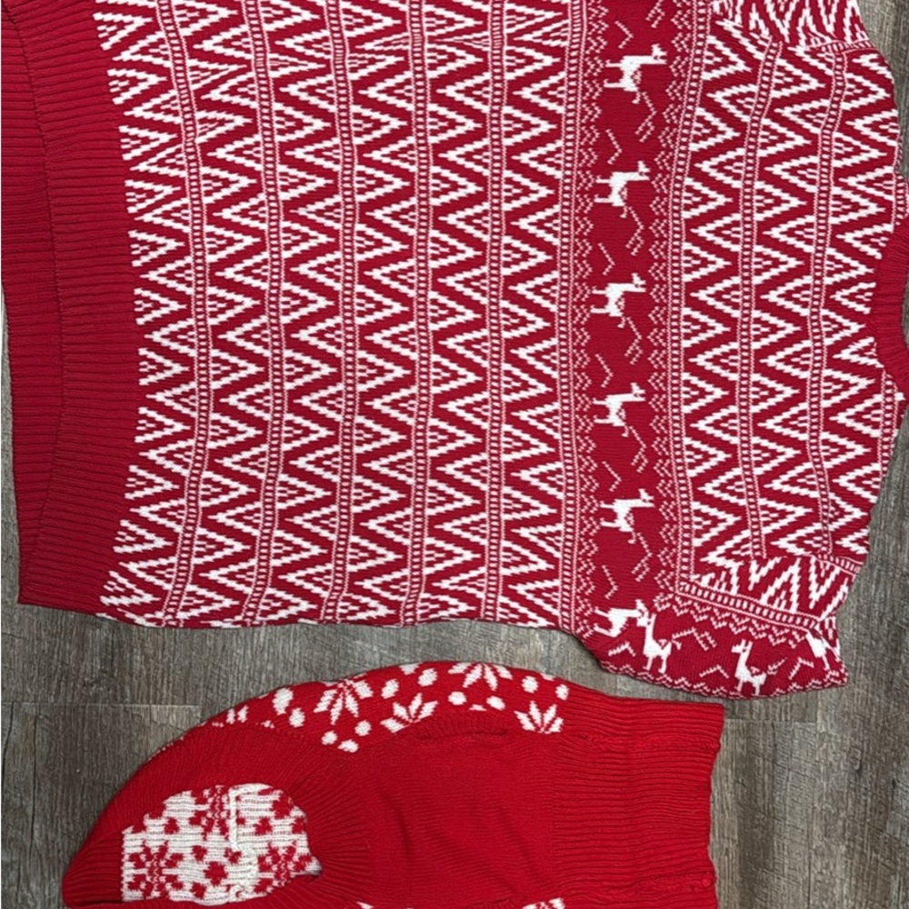 Red Llama Patterned Sweater Set - image 3